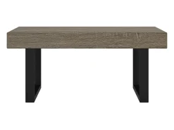 Mesa De Centro| Mesa de centro | Mesa de apoio 90x45x40 cm MDF e ferro e preto Cinzento