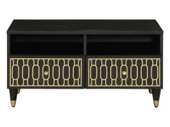 Online Mesa de centro | Mesa de apoio | Mesa de café 80x54x40 cm madeira de mangueira maciça Preto