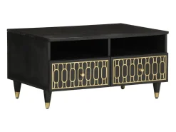 Online Mesa de centro | Mesa de apoio | Mesa de café 80x54x40 cm madeira de mangueira maciça Preto