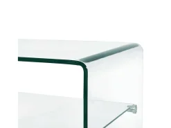 Mesa De Centro| Mesa de centro | Mesa de apoio 50x45x33 cm vidro temperado Transparente