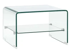 Mesa De Centro| Mesa de centro | Mesa de apoio 50x45x33 cm vidro temperado Transparente