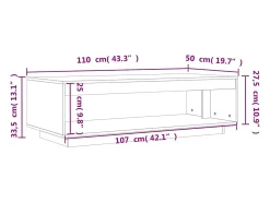 Mesa De Centro* Mesa de centro | Mesa de apoio 110x50x33.5 cm pinho maciço mel Castanho