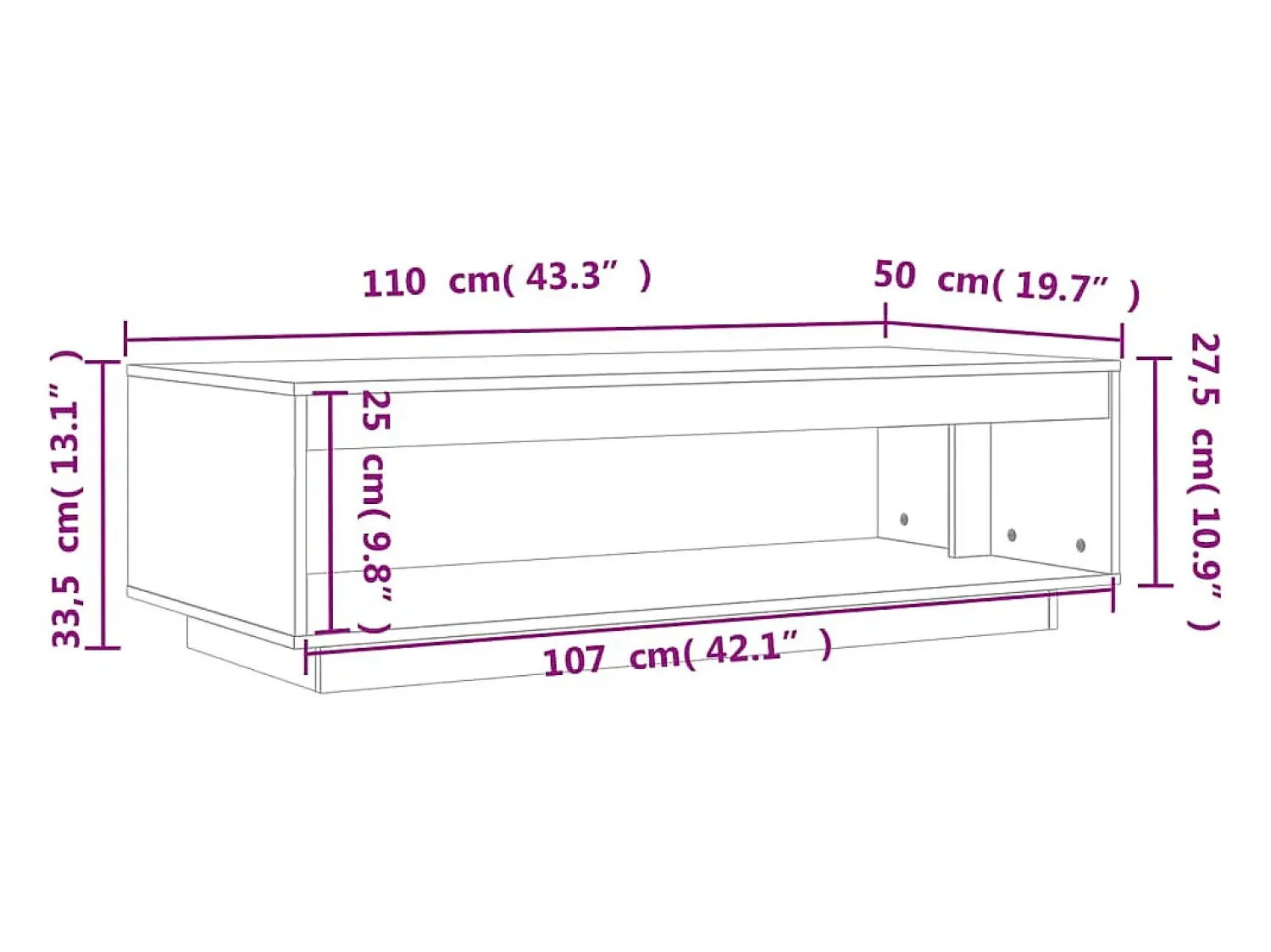 Mesa De Centro* Mesa de centro | Mesa de apoio 110x50x33.5 cm pinho maciço mel Castanho