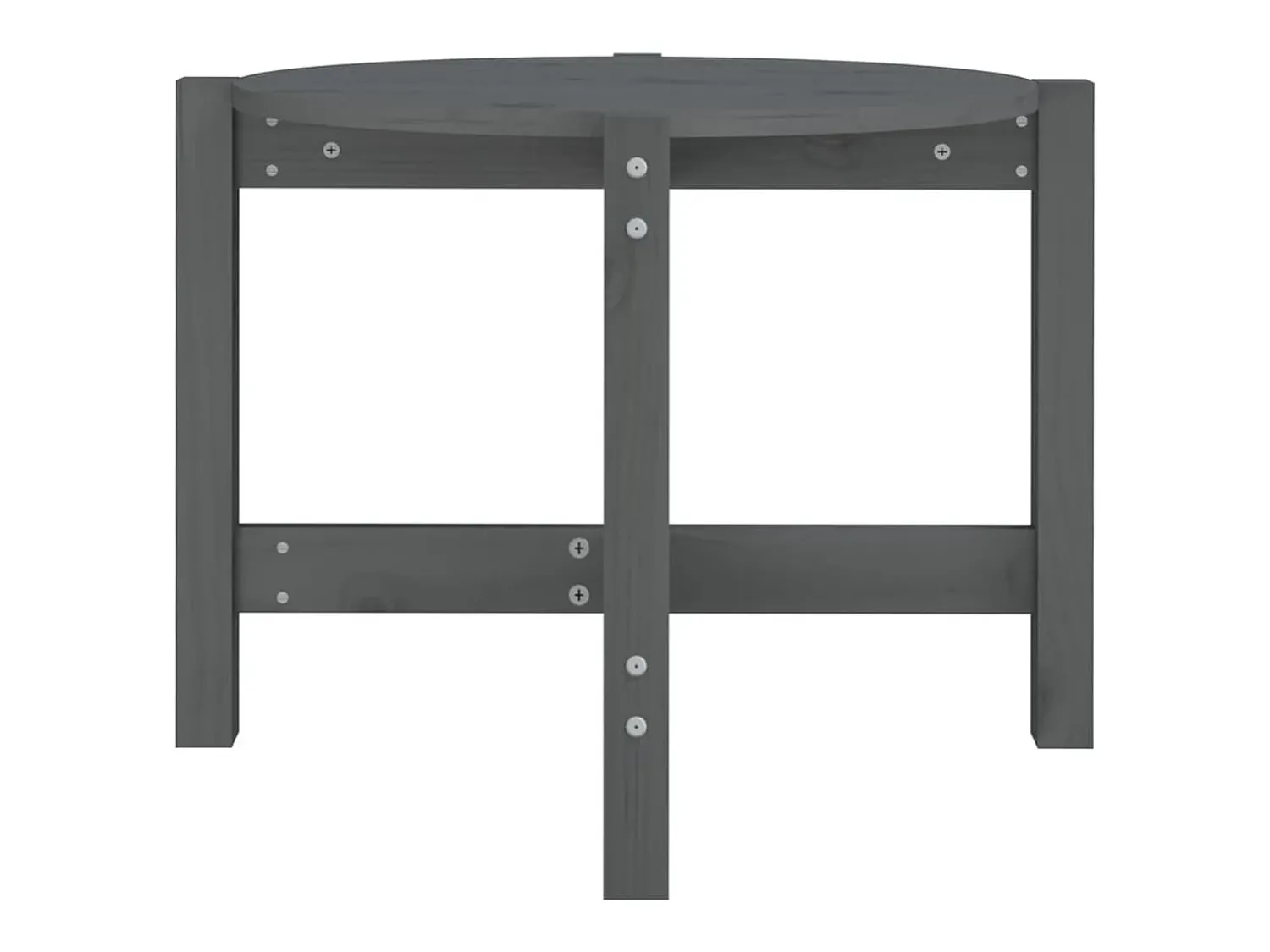 Mesa De Centro* Mesa de centro | Mesa de apoio Ø 62.5x45 cm madeira de pinho maciça Cinzento