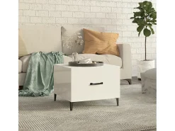 Mesa de centro | Mesa de apoio com pernas de metal 50x50x40 cm brilhante^ Mesa De Centro
