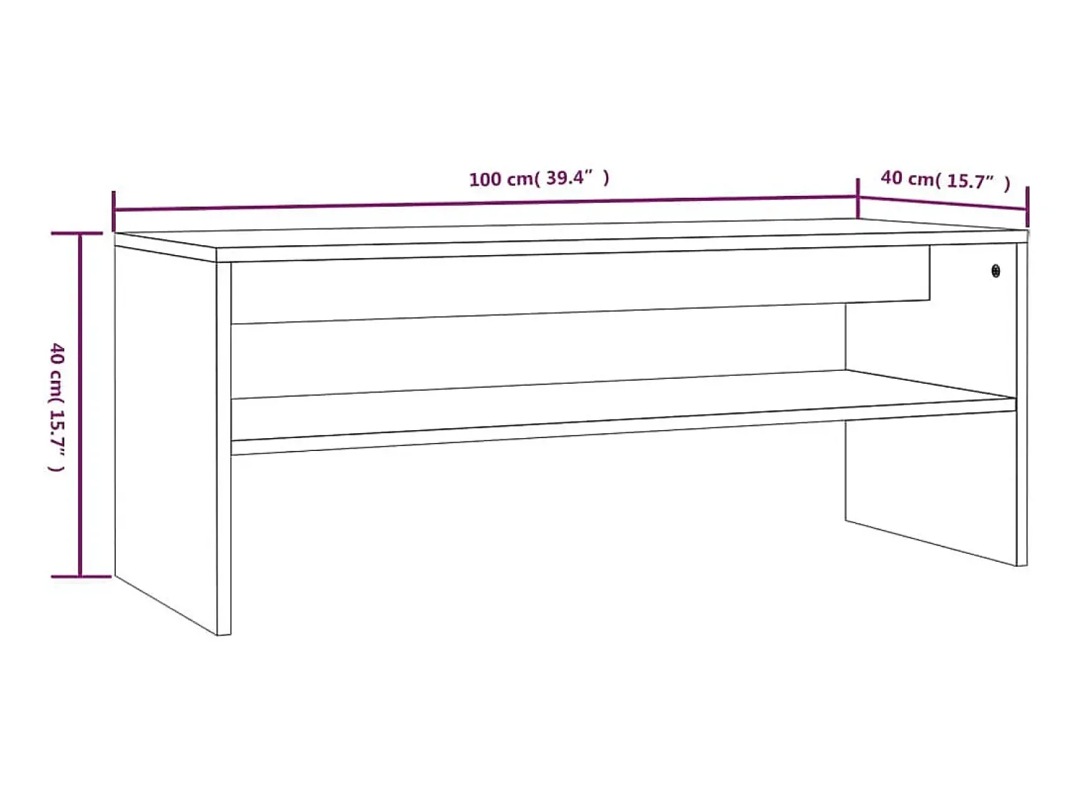 Mesa de centro | Mesa de apoio 100x40x40 cm derivados madeira sonoma^ Mesa De Centro