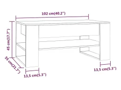 Mesa de centro | Mesa de apoio 102x55x45 cm madeira processada^ Mesa De Centro