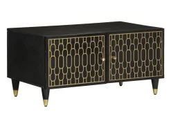 Mesa De Centro* Mesa de centro | Mesa de apoio | Mesa de café 80x50x40 cm madeira de mangueira maciça Preto