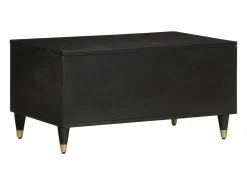 Mesa De Centro* Mesa de centro | Mesa de apoio | Mesa de café 80x50x40 cm madeira de mangueira maciça Preto
