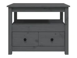 Mesa De Centro* Mesa de centro | Mesa de apoio 71x49x55 cm pinho maciço cinza Cinzento