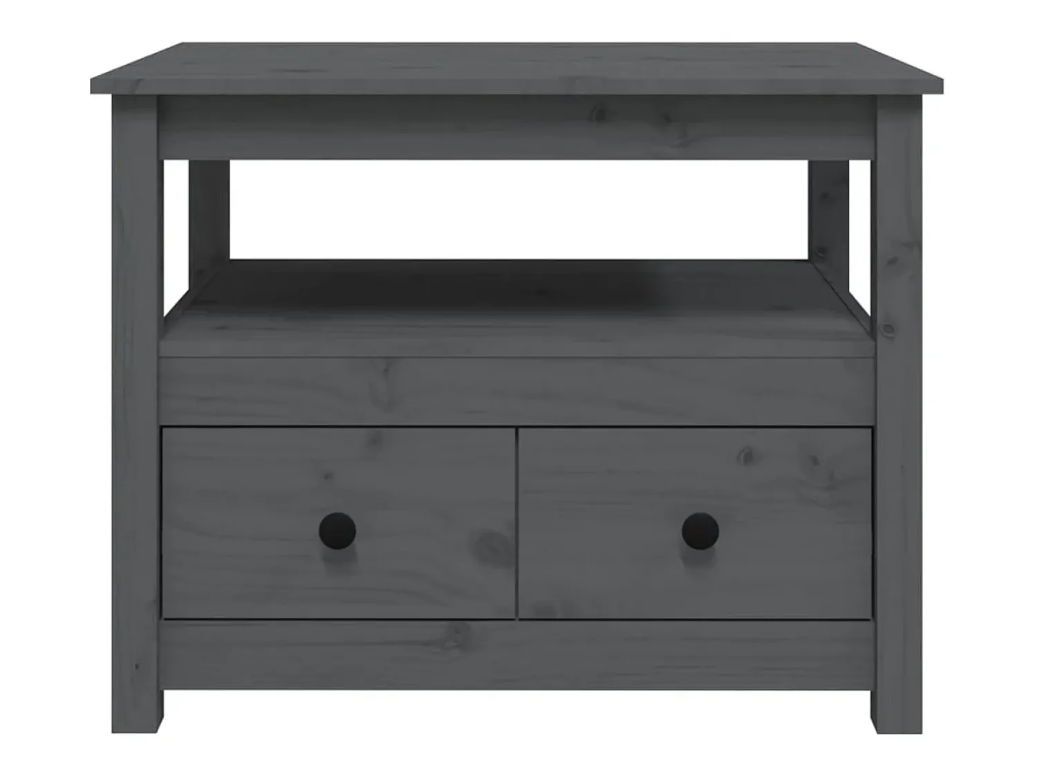 Mesa De Centro* Mesa de centro | Mesa de apoio 71x49x55 cm pinho maciço cinza Cinzento