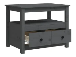 Mesa De Centro* Mesa de centro | Mesa de apoio 71x49x55 cm pinho maciço cinza Cinzento