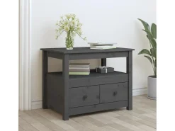 Mesa De Centro* Mesa de centro | Mesa de apoio 71x49x55 cm pinho maciço cinza Cinzento