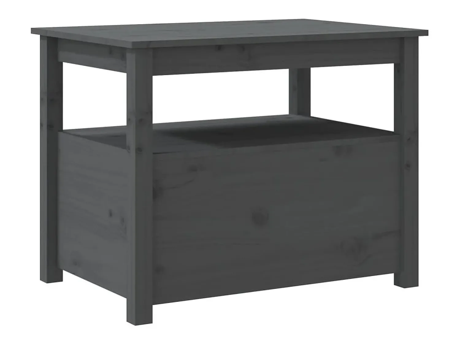Mesa De Centro* Mesa de centro | Mesa de apoio 71x49x55 cm pinho maciço cinza Cinzento