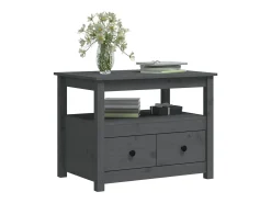 Mesa De Centro* Mesa de centro | Mesa de apoio 71x49x55 cm pinho maciço cinza Cinzento