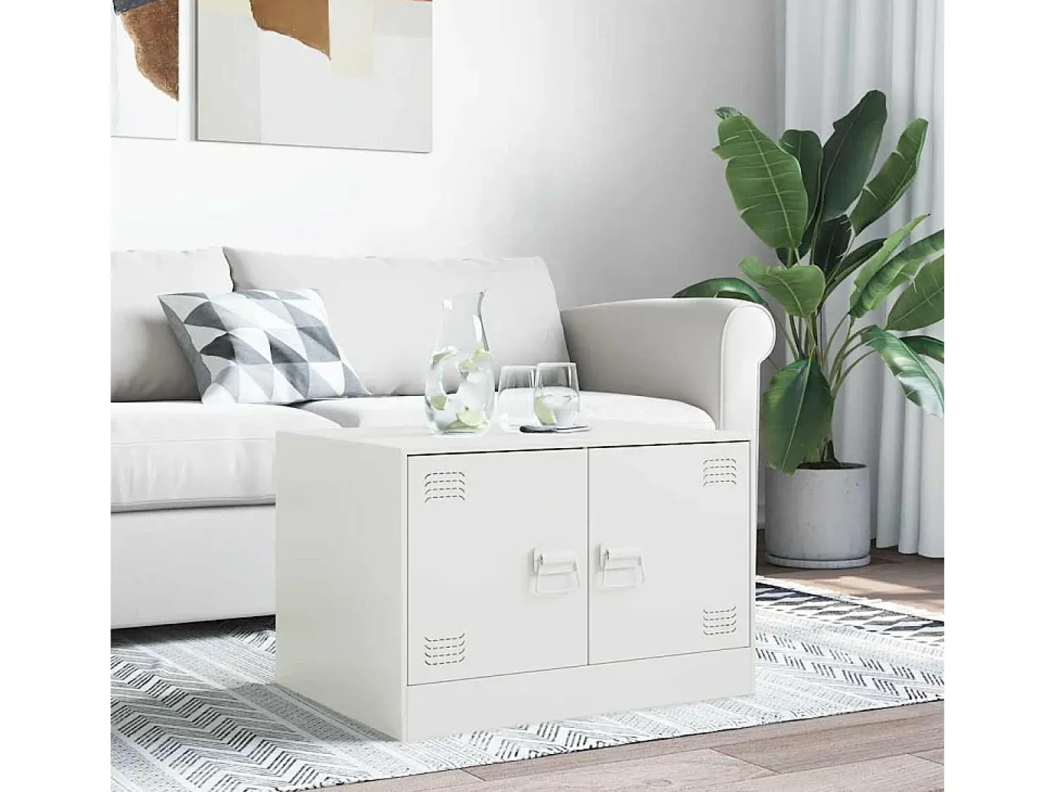 Mesa De Centro| Mesa de centro | Mesa de apoio 67x50x44 cm aço Branco