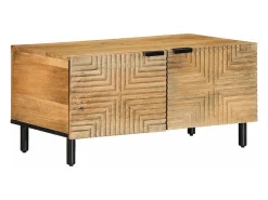 Mesa De Centro* Mesa de centro | Mesa de apoio 80x50x40 cm madeira de mangueira maciça Castanho