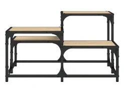 Mesa De Centro| Mesa de centro | Mesa de apoio 68x68x40 cm derivados de madeira carvalho sonoma Castanho