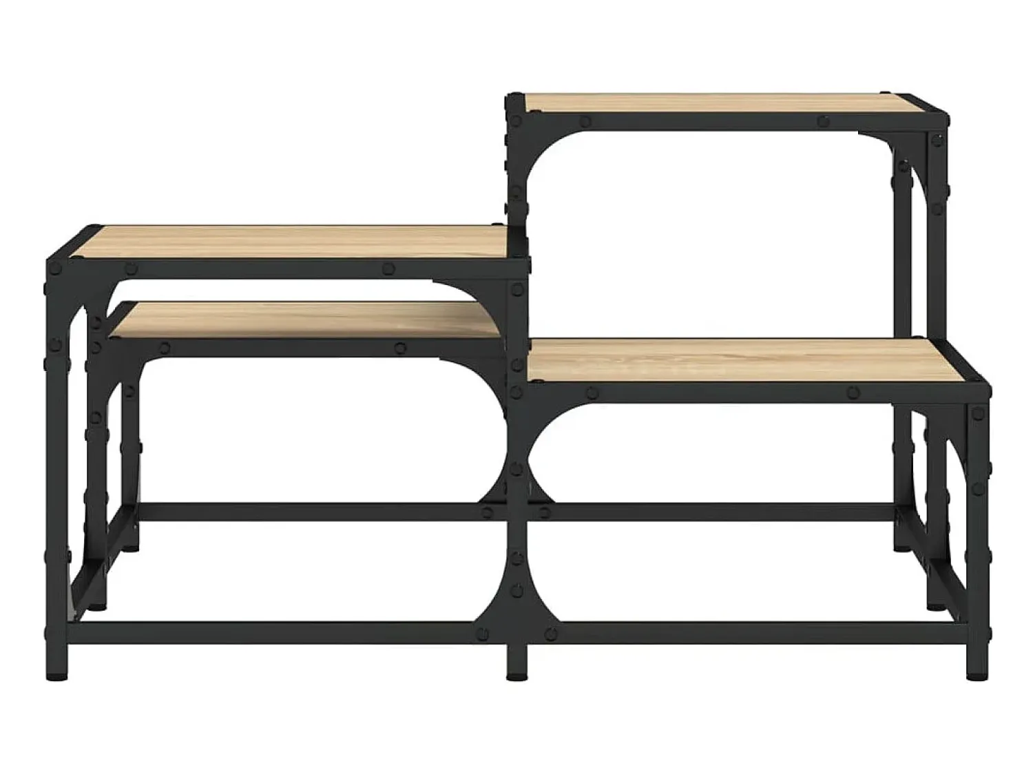Mesa De Centro| Mesa de centro | Mesa de apoio 68x68x40 cm derivados de madeira carvalho sonoma Castanho