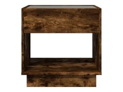Mesa De Centro| Mesa de centro | Mesa de apoio luzes LED Infinity 50x50x50 cm carvalho fumado Castanho