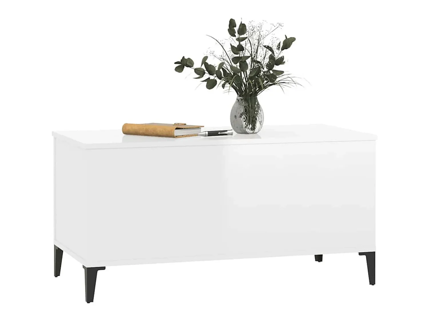 Mesa de centro | Mesa de apoio 90x44.5x45 cm derivados de madeira brilhante^ Mesa De Centro