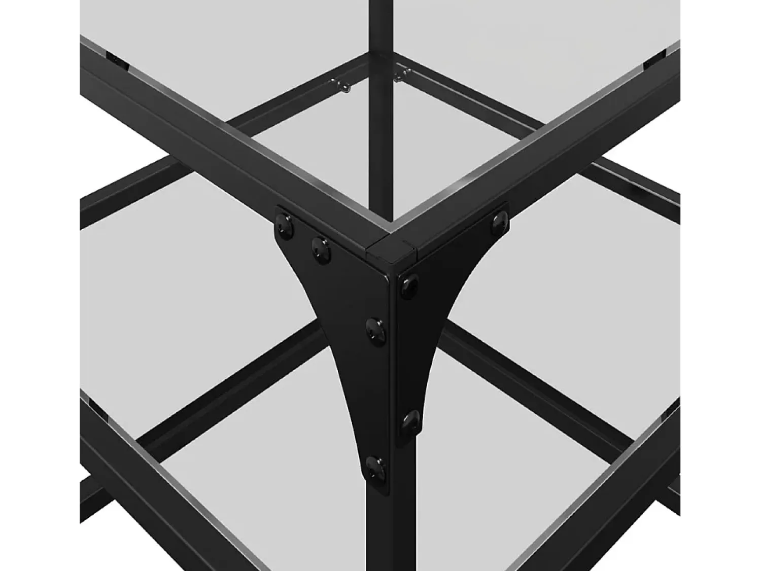 Discount Mesa de centro | Mesa de apoio c/ topo em vidro 40x40x45 cm aço Transparente