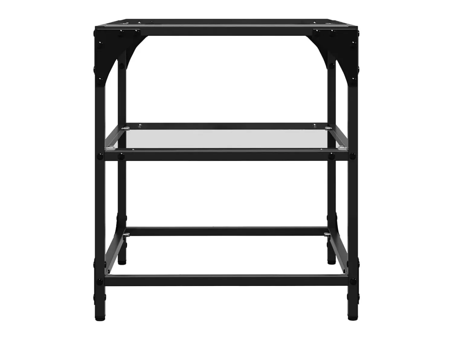 Discount Mesa de centro | Mesa de apoio c/ topo em vidro 40x40x45 cm aço Transparente