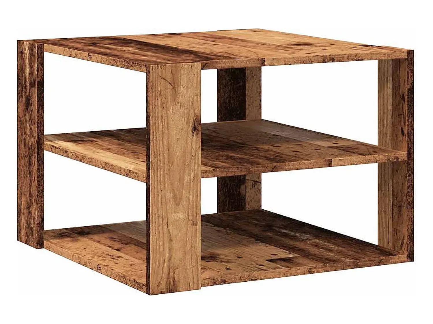 Mesa de centro | Mesa de apoio 58x58x40 cm derivados de madeira madeira velha^ Mesa De Centro