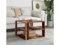 Mesa de centro | Mesa de apoio 58x58x40 cm derivados de madeira madeira velha^ Mesa De Centro