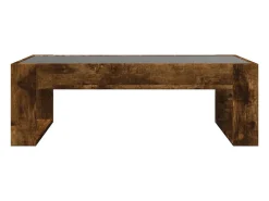 Mesa De Centro* Mesa de centro | Mesa de apoio luzes LED Infinity 90x53x30 cm carvalho fumado Castanho