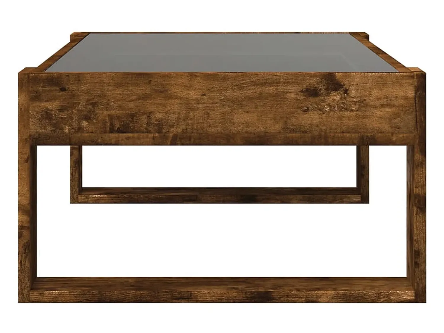Mesa De Centro* Mesa de centro | Mesa de apoio luzes LED Infinity 90x53x30 cm carvalho fumado Castanho