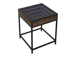 Mesa de centro | Mesa de apoio luzes LED Infinity 40x40x51 cm carvalho^ Mesa De Centro