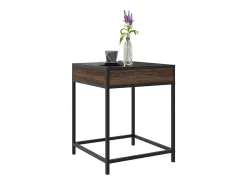Mesa de centro | Mesa de apoio luzes LED Infinity 40x40x51 cm carvalho^ Mesa De Centro