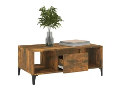 Mesa De Centro| Mesa de centro | Mesa de apoio 90x50x36.5 cm derivados madeira carvalho fumado Castanho