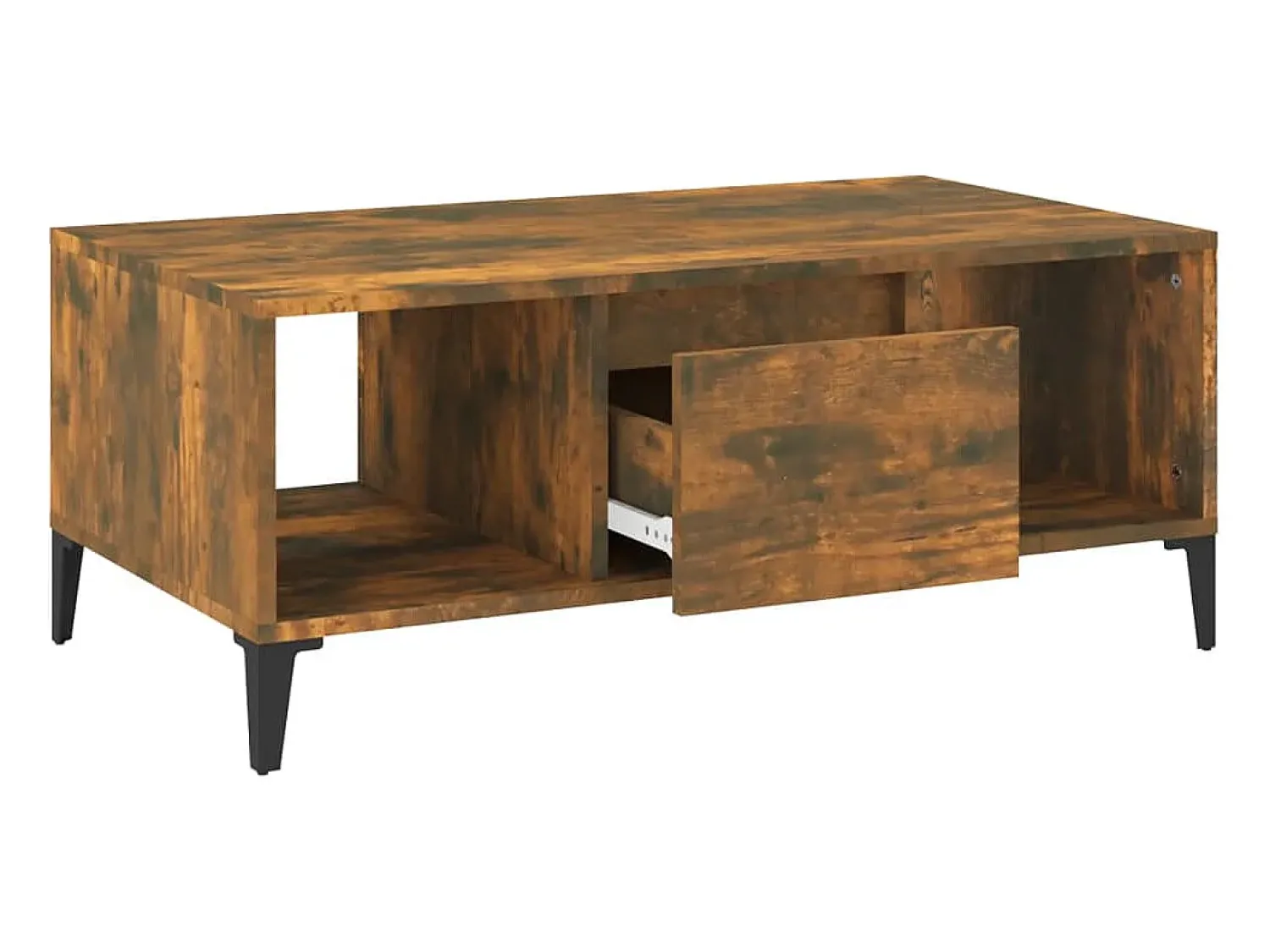 Mesa De Centro| Mesa de centro | Mesa de apoio 90x50x36.5 cm derivados madeira carvalho fumado Castanho