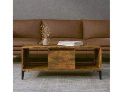 Mesa De Centro| Mesa de centro | Mesa de apoio 90x50x36.5 cm derivados madeira carvalho fumado Castanho