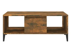 Mesa De Centro| Mesa de centro | Mesa de apoio 90x50x36.5 cm derivados madeira carvalho fumado Castanho
