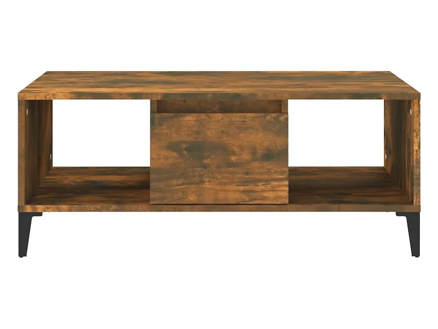 Mesa De Centro| Mesa de centro | Mesa de apoio 90x50x36.5 cm derivados madeira carvalho fumado Castanho