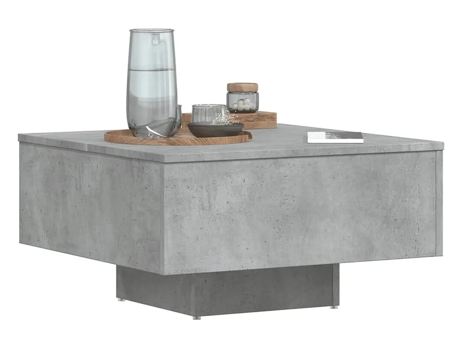 Mesa De Centro* Mesa de centro | Mesa de apoio 60x60x31.5 cm derivados de madeira cinza cimento Cinzento