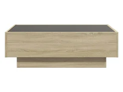 Mesa de centro | Mesa de apoio c/ LEDs 90x50x30 cm derivados de madeira^ Mesa De Centro