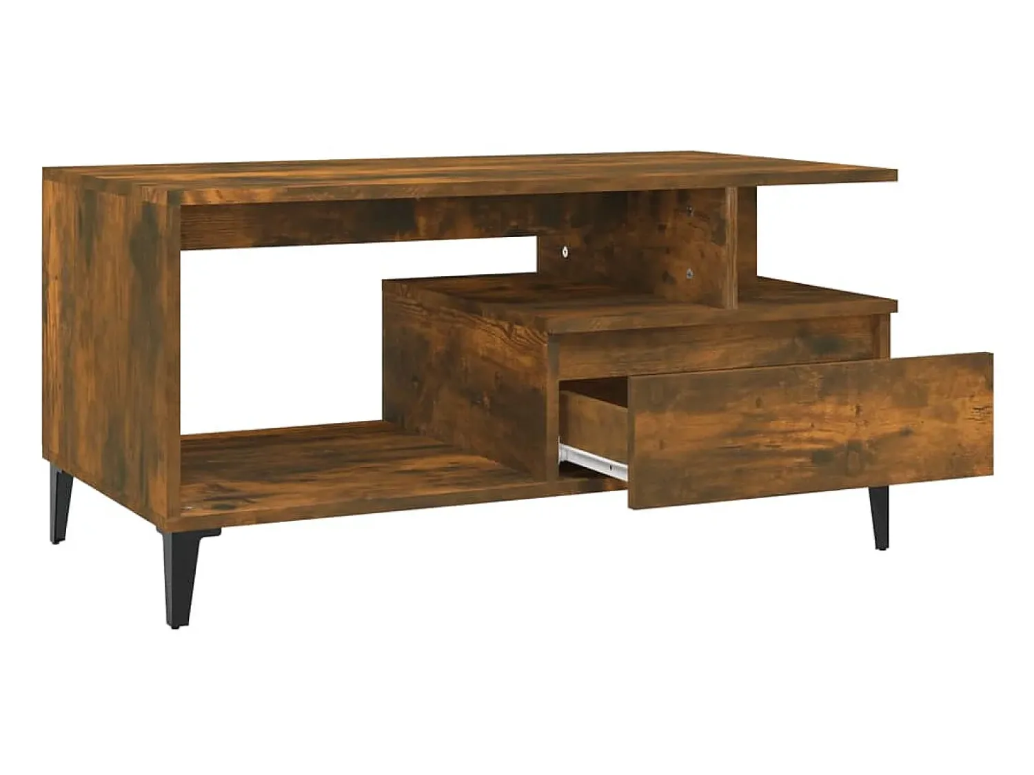 Best Mesa de centro | Mesa de apoio 90x49x45 cm derivados madeira carvalho fumado Castanho