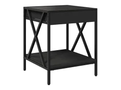 Mesa De Centro* Mesa de centro | Mesa de apoio com luzes LED Infinity 40x40x49 cm Preto