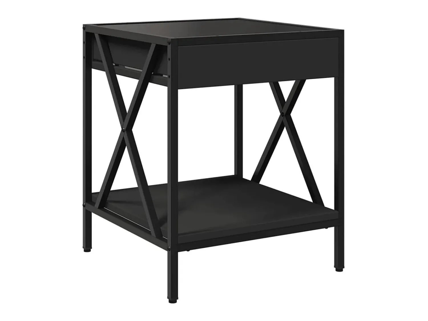 Mesa De Centro* Mesa de centro | Mesa de apoio com luzes LED Infinity 40x40x49 cm Preto