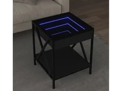 Mesa De Centro* Mesa de centro | Mesa de apoio com luzes LED Infinity 40x40x49 cm Preto