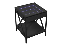 Mesa De Centro* Mesa de centro | Mesa de apoio com luzes LED Infinity 40x40x49 cm Preto