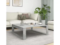 Mesa De Centro| Mesa de centro | Mesa de apoio 100x100x35 cm derivados madeira cimento Cinzento
