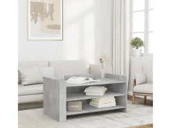 Mesa De Centro* Mesa de centro | Mesa de apoio 100x50x50cm derivados de madeira cinza cimento Cinzento