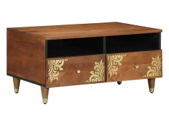 Best Mesa de centro | Mesa de apoio | Mesa de café com gaveta mel 80x54x40 cm Castanho