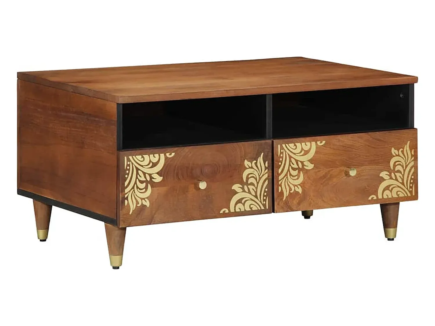 Best Mesa de centro | Mesa de apoio | Mesa de café com gaveta mel 80x54x40 cm Castanho