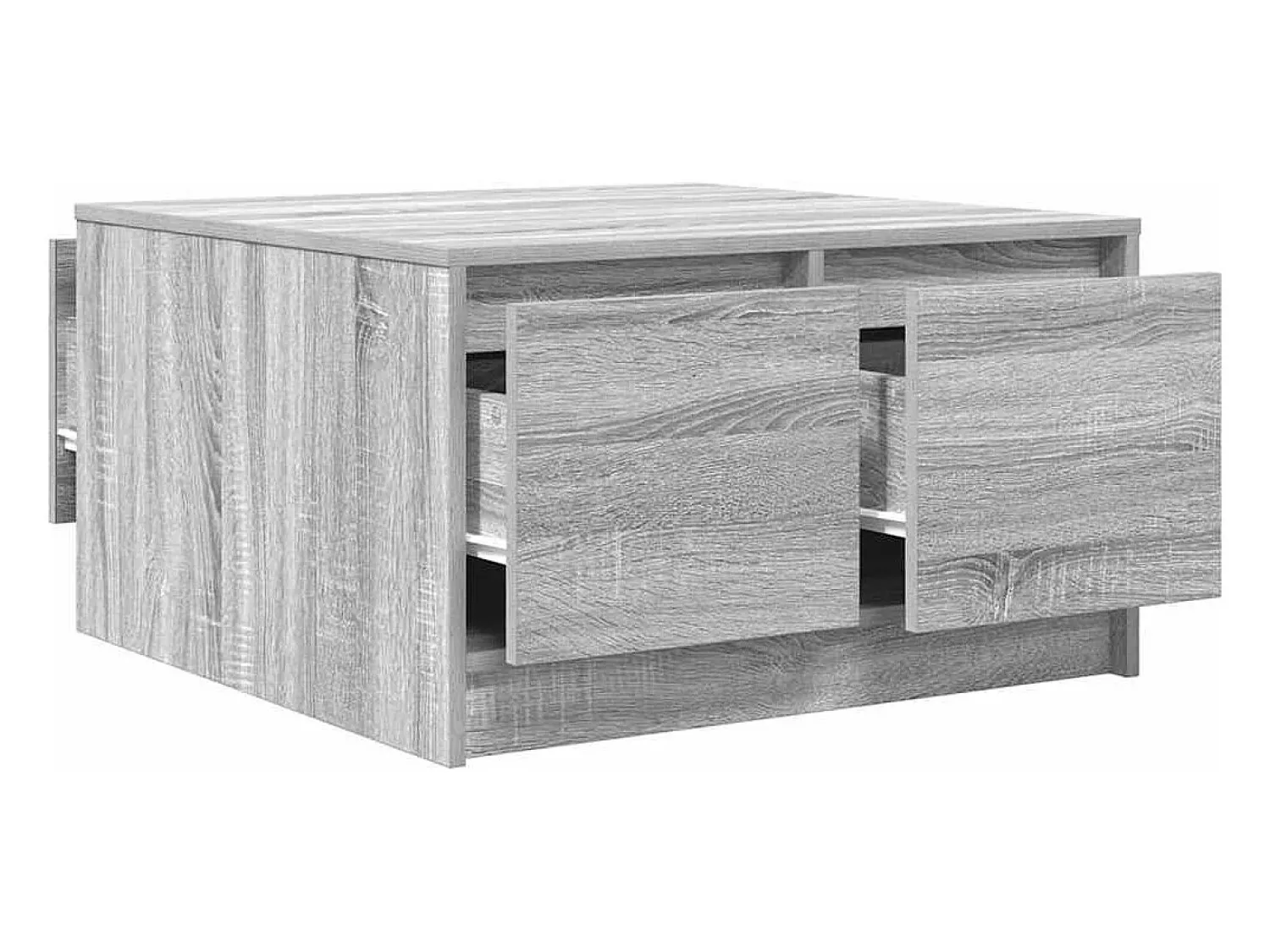 Mesa De Centro| Mesa de centro | Mesa de apoio com gavetas 70.5x70x40 cm sonoma Cinzento